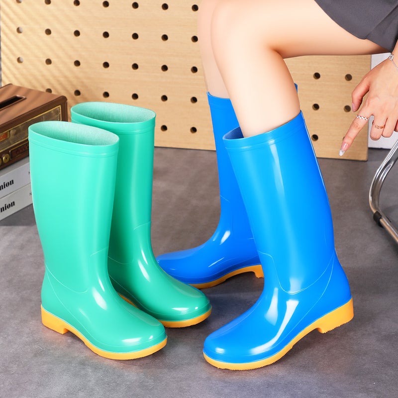Labor Protection Women'S High School Pvc Rain Boots All Year Round Rain Boots Kitchen Shoes Cleaning Vegetable Market Waterproof Shoes Water Boots Women - Image 2